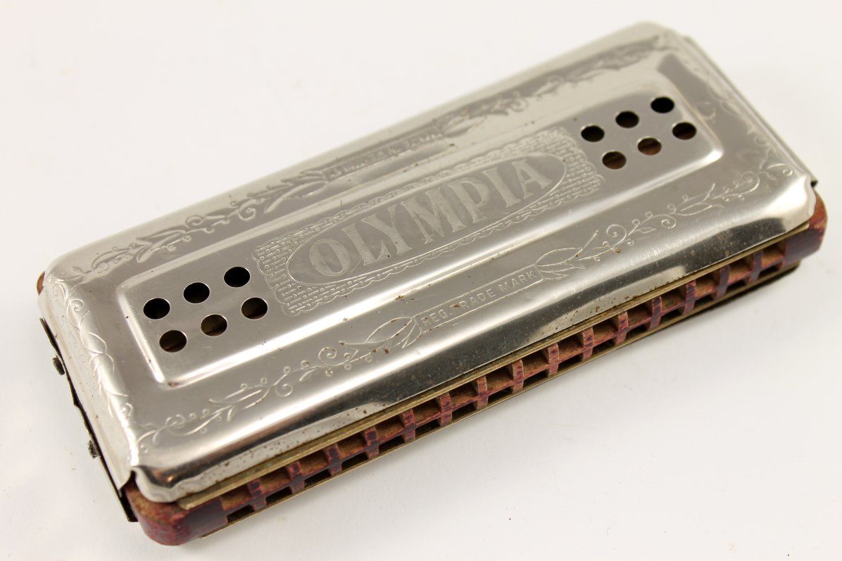 Antique German Harmonica OLYMPIA Double Sided 1940's eBay