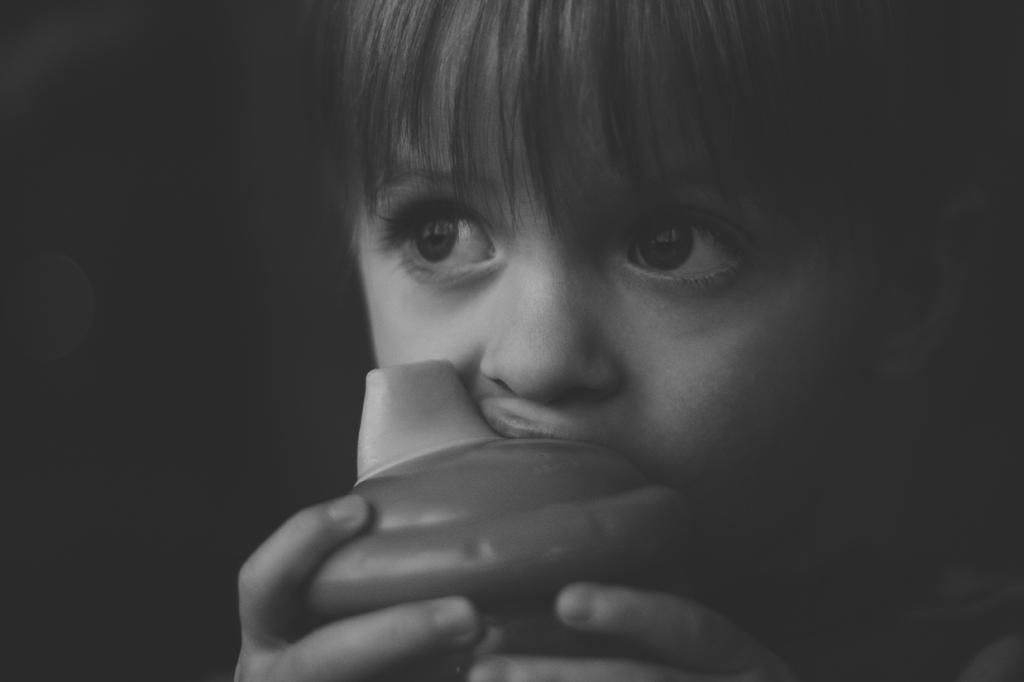 photo black and white little boy sippy cup