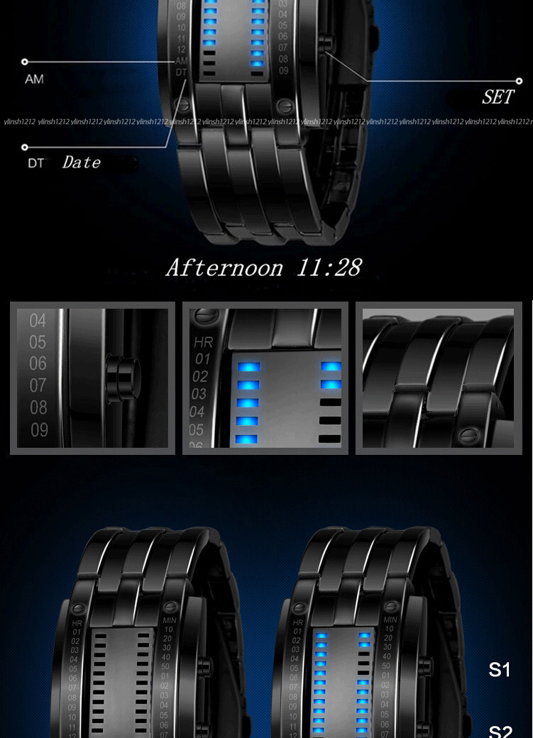 chain led watch