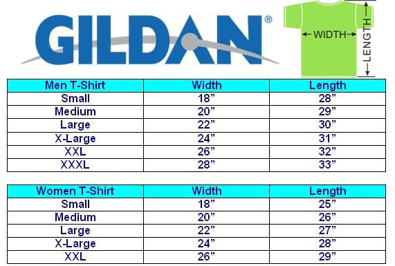 gildan ladies size chart