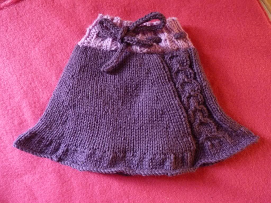 Violets in Bloom Small Cabled Wool Skirtie