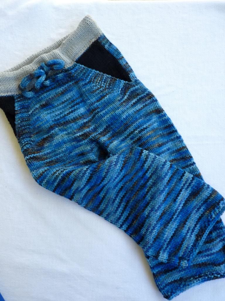 2-3T Ocean Blue Pocket Wool Longies