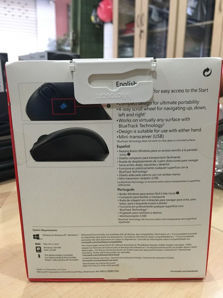 Chuột Không Dây Microsoft Sculpt Mobile - Di Chuyển Mặt Kính . - 2