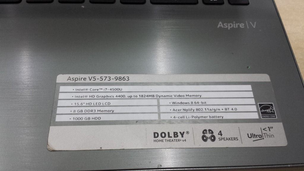 Acer V5-573 Core i7-4500 -  8G -  1TB ... Giá Chỉ Có 9Tr++ .... Rẻ Nhất SG - 2