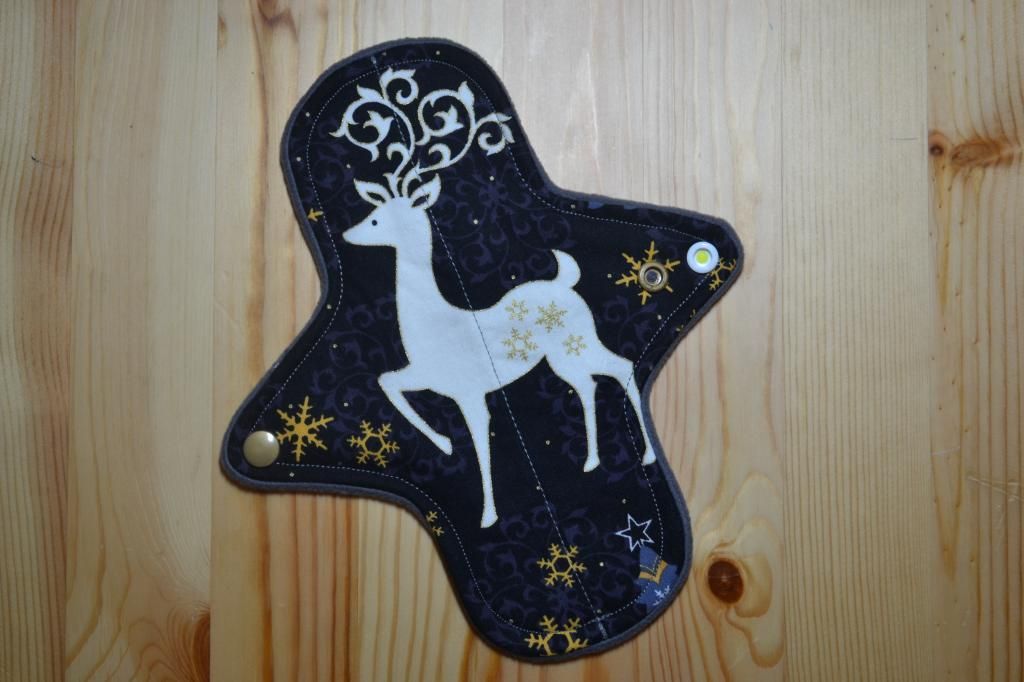 Fancy Schmancy Reindeer (moderate absorbency cloth pad)