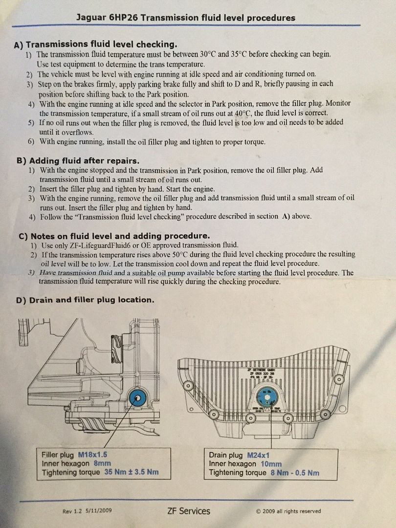 XF Gearbox Oil Change XF Forum