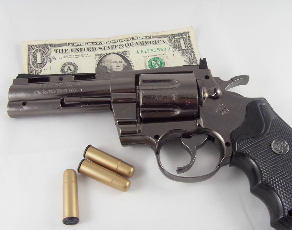 Chrome 357 Magnum Full Size Gun Rare Collectible Cigar Lighter